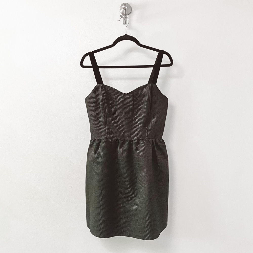 Jack Collective Phoebe Velvet Strap Spring Preppy Chic Mini Dress Black Stripe